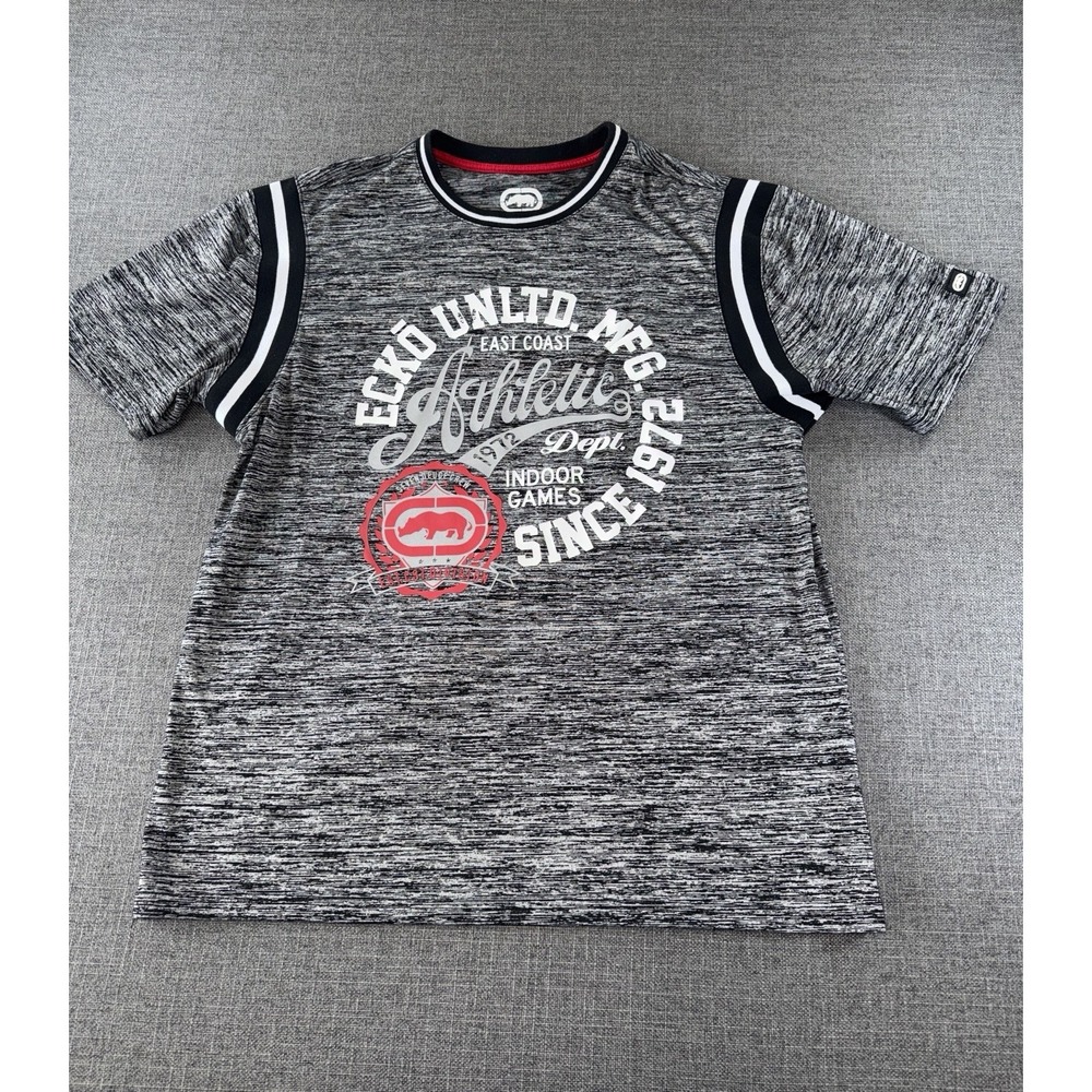 Ecko Unltd Shirt‎ XL Adult Gray Graphic Short Sleeve Casual Tee Mens XL Athletic